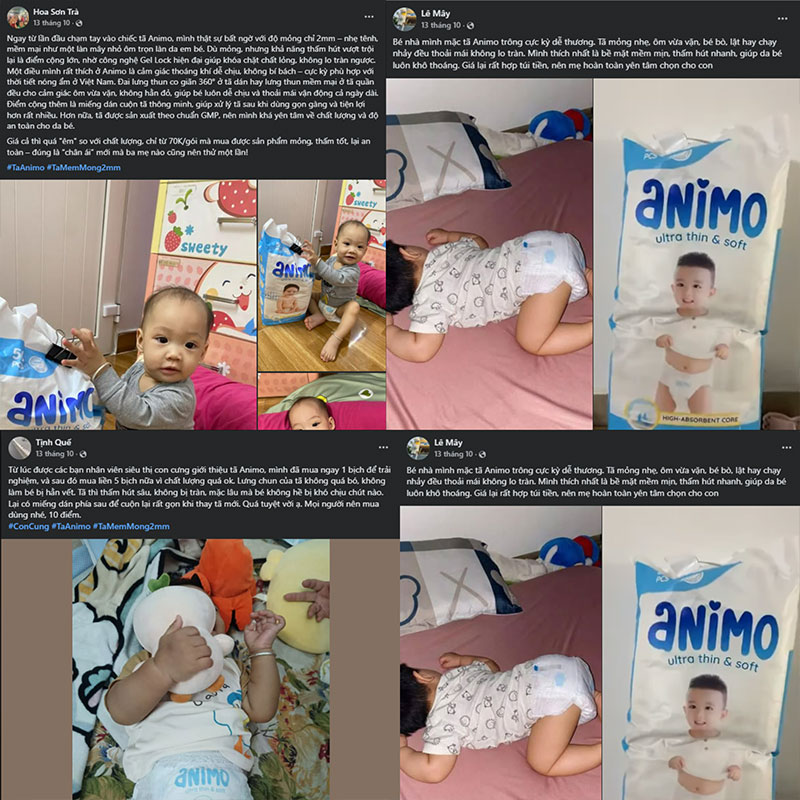 Review thực tế tã Animo: Phần lớn các mẹ hài lòng về chất lượng 5 Tã Animo ôm vừa vặn cơ thể nhưng không cọ xát làm con khó chịu.