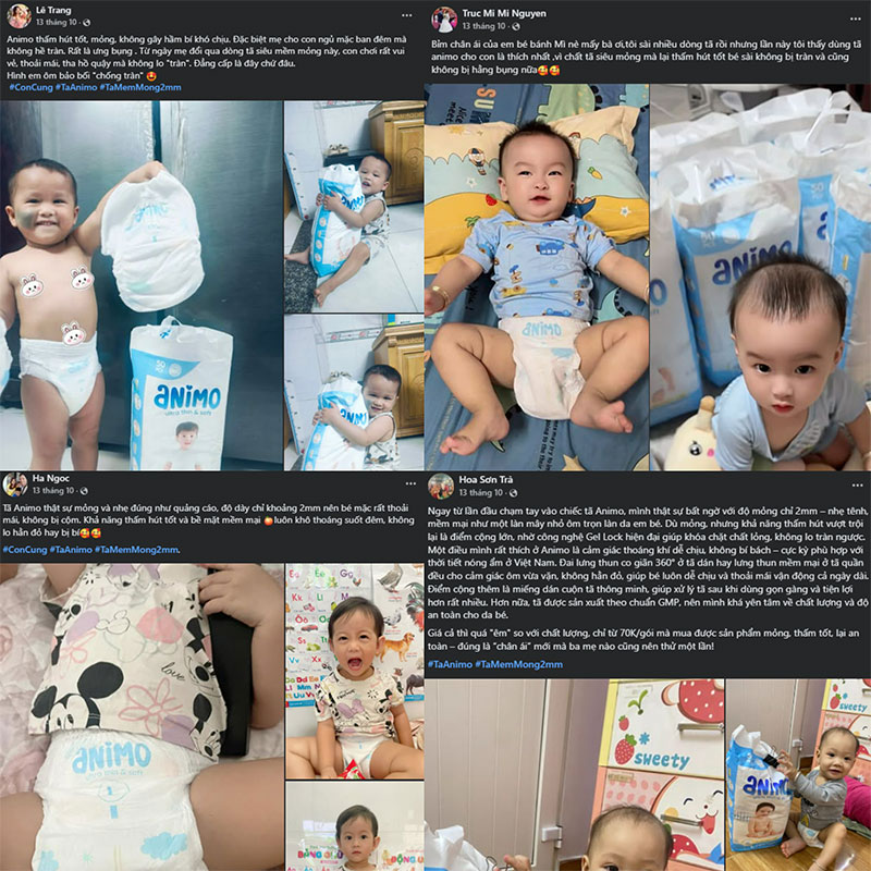 Review thực tế tã Animo: Phần lớn các mẹ hài lòng về chất lượng 4 Tã Animo thấm hút nhanh, trữ nước trong thời gian dài.